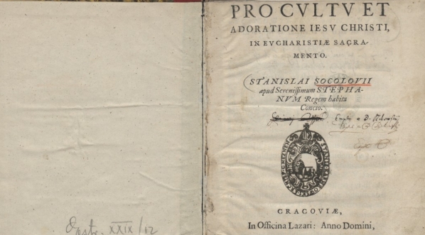  Stanisław Sokołowski "Pro cvltv et adoratione Iesv Christi in Evcharistiae sacramento Stanislai Socolovii" (strona tytułowa)  