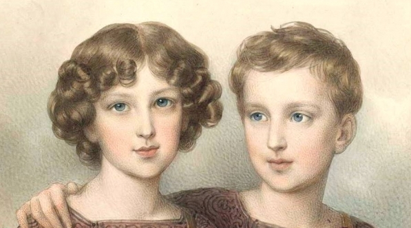  "Alfred i Adam Potoccy w wieku chłopięcym siedzący w powoziku" Johanna Nepomuka Endera.  