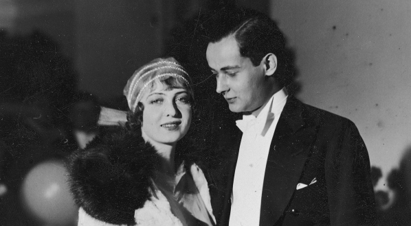  Aktorzy Maria Malicka i Zbigniew Sawan na balu w 1929 roku.  