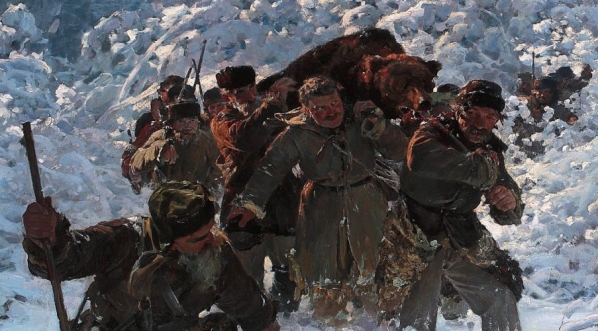  "Powrót z polowania na niedźwiedzia" Juliana Fałata.  