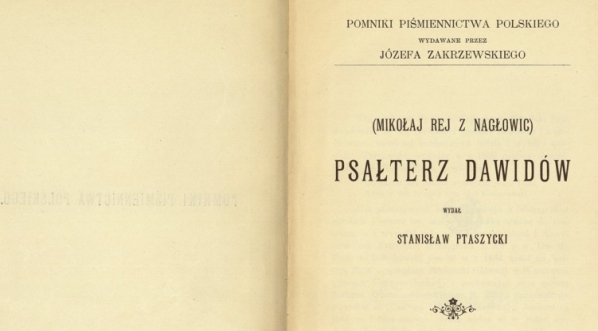  Mikołaj Rej "Psałterz Dawidów" (wyd. Stanisław Ptaszycki)  