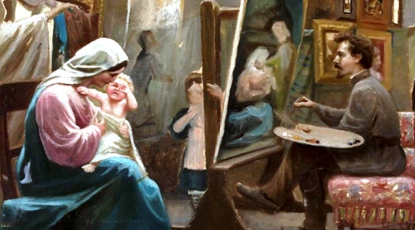  "W pracowni malarskiej" Henryka Siemiradzkiego.  