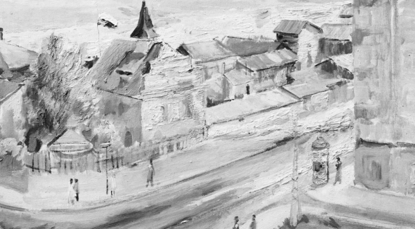  Obraz Włodzimierza Sawulaka "Ulica Zwierzyniecka" z wystawy w Pałacu Sztuki w Krakowie.  