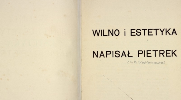  Stanisław Bohusz  Siestrzeńcewicz "Wilno i estetyka" (strona tytułowa)  