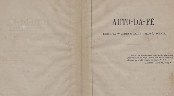  Cyprian Kamil  Norwid "Auto-da-fé: komedya w jednym akcie" (strona tytułowa, 1859 r.)  