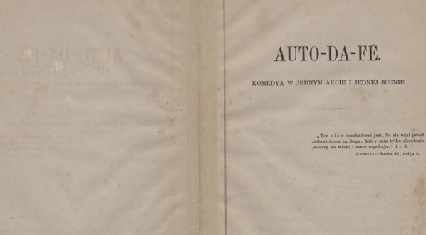  Cyprian Kamil  Norwid "Auto-da-fé: komedya w jednym akcie" (strona tytułowa, 1859 r.)  