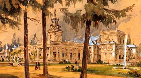  "Widok pałacu w Wilanowie od strony ogrodu"  Willibalda Richtera.  