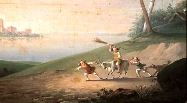  "Scena rodzajowa nad jeziorem Trockim"  Wincentego Smokowskiego.  