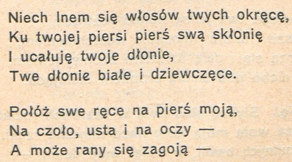  "Połóż mi ręce ..." Zygmunta Różyckiego.  
