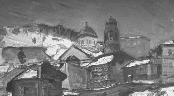  Obraz Włodzimierza Sawulaka "Miasteczko bułgarskie".  