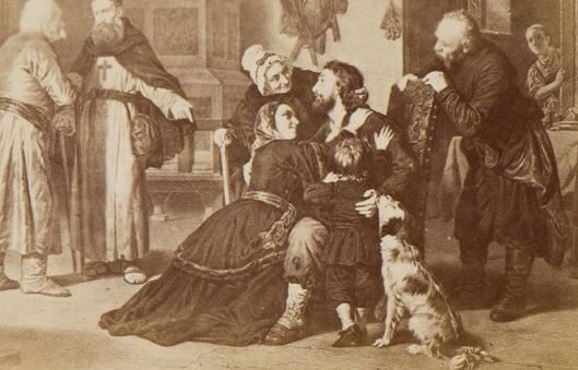  Reprodukcja obrazu "Powrót z Jassyru" Leopolda Loefflera.  