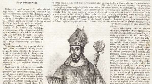  Artykuł prasowy o biskupie Filipie Padniewskim.  