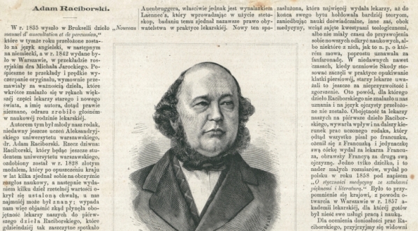  Artykuł prasowy poświęcony  Adamowi Raciborskiemu wraz z jego portretem.  