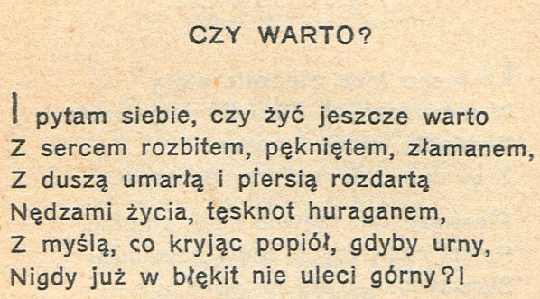  "Czy warto?" Zygmunta Różyckiego.  