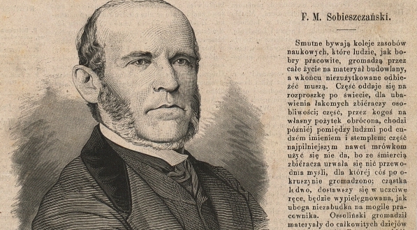  Artykuł i portret Franciszka Maksymiliana Sobieszczańskiego w gazecie.  