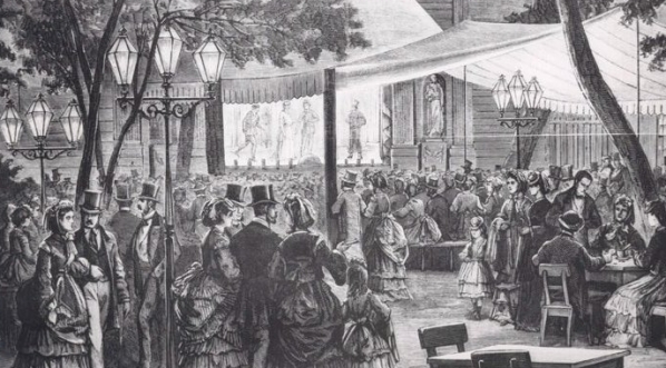  Występ Teatru Ogródkowego w Dolinie Szwajcarskiej, II poł. XIX w.  