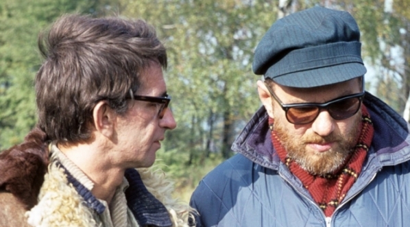  Aktor Jacek Fedorowicz i reżyser Andrzej Konic na planie filmu "Motodrama" w 1971 roku.  