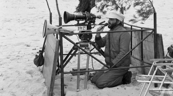  Andrzej Żuławski  podczas realizacji filmu "Na srebrnym globie" z 1987 roku.  