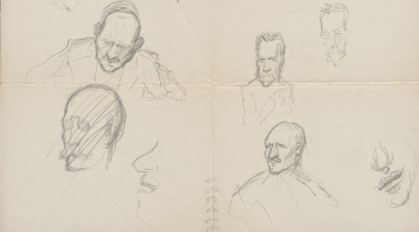  Eligiusz Niewiadomski, szkice twarzy mężczyzn.  