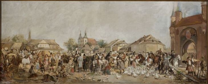 "Targ na Kleparzu w Krakowie" Hipolita Lipińskiego.  