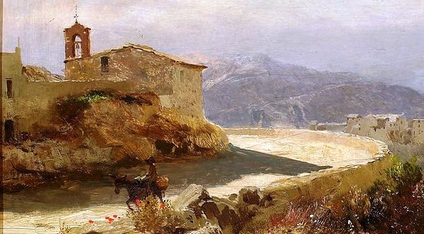  "Krajobraz włoski z osiołkiem" Henryka Siemiradzkiego.  