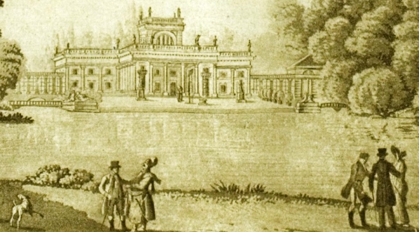  "Widok Pałacu i Amfiteatru w Łazienkach".  