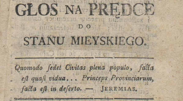  Franciszek Salezy Jezierski "Głos na prędce do stanu mieyskiego" (strona tytułowa)  
