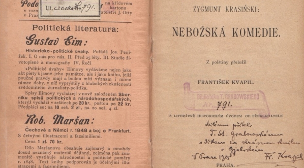  Czeski przekład "Nie-Boskiej Komedii" (wyd. 1900 r., strona tytułowa)  