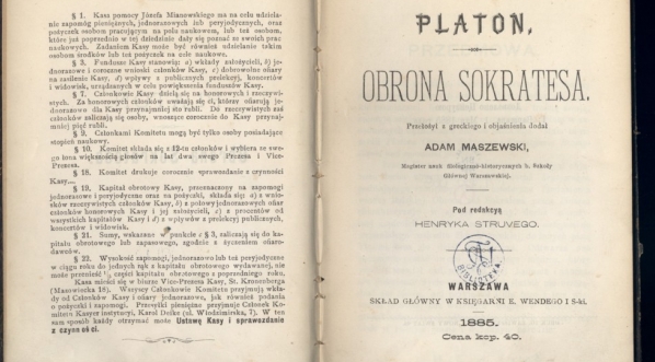  "Obrona Sokratesa" w przekładzie Adama Maszewskiego  