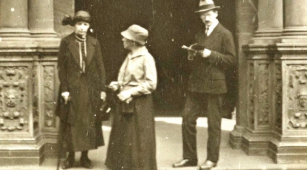  [Wacław Borowy z żoną w Kolonii w 1923 roku.  