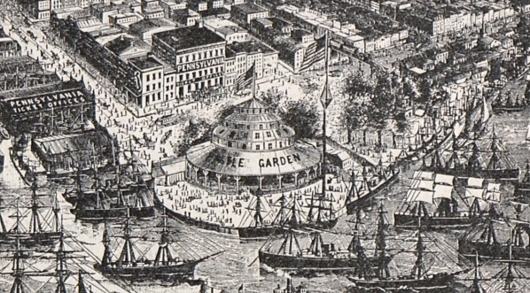  "Widok New-Yorku" z "Gieografja malownicza : z wrażeń podróżników. 3, Ameryka Północna" Wacława Nałkowskiego.  