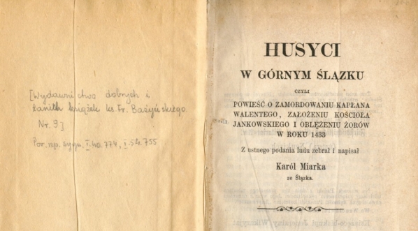  Karol Miarka "Husyci w Górnym Śląsku" (strona tytułowa)  