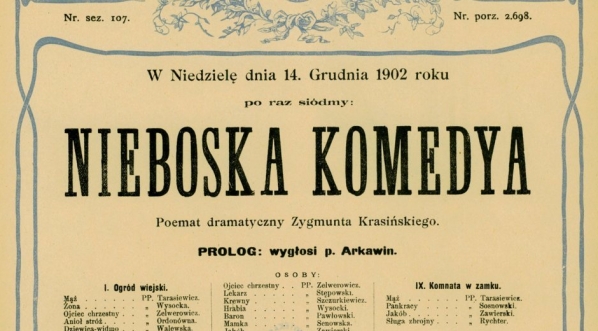  Afisz spektaklu "Nieboska komedia", Teatr Miejski w Krakowie, 1902 r.  
