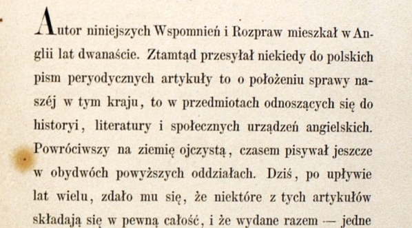  "Anglia i Polska : wspomnienia i rozprawy. T. 1." Stanisława Egberta Koźmiana.  