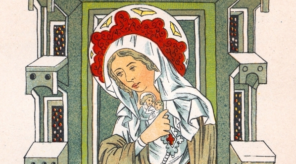  "Św. Jadwiga, ks. śląska (z pierwszej karty Legendy obrazkowej)".  