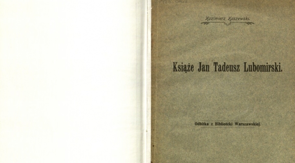  Kazimierz Kaszewski, "Książe Jan Tadeusz Lubomirski" (strona tytułowa)  