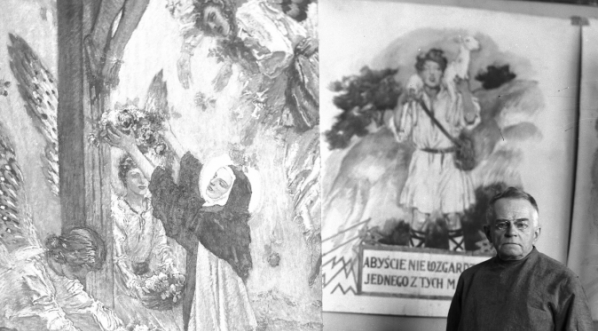  Józef Mehoffer, artysta malarz w swojej pracowni w 1933 roku.  