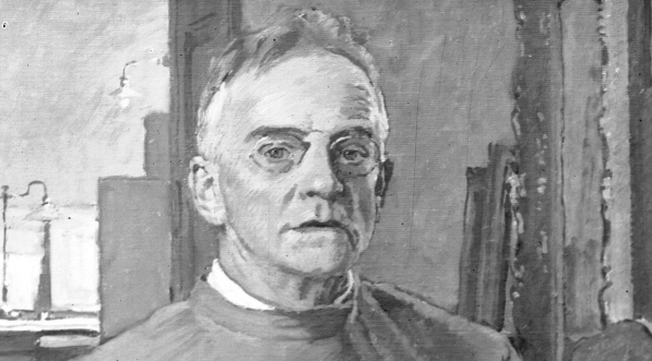  Obraz olejny artysty malarza Józefa Mehoffera "Portret własny" wystawiany w Pałacu Sztuki w Krakowie.  