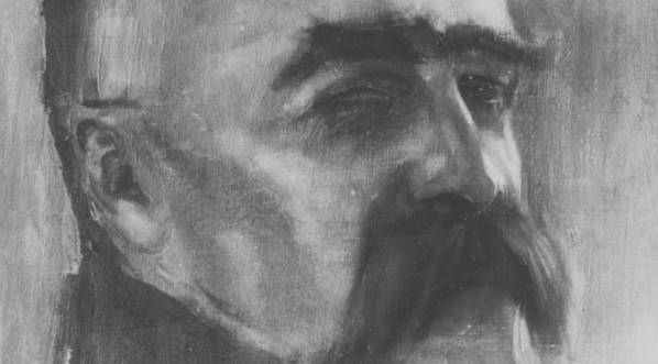  Obraz olejny Konrada Krzyżanowskiego przedstawiający portret marszałka Józefa Piłsuskiego.  