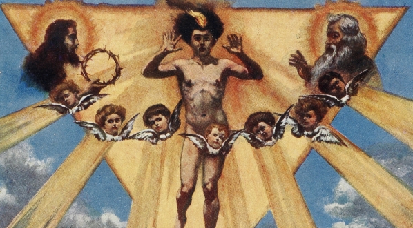  "Geniusz ludzkości, stworzony przez Boga Ojca i Syna - symbol twórczego natchnienia."  