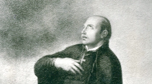  Fotografia obrazu przedstawiającego św. Andrzeja Bobolę.  