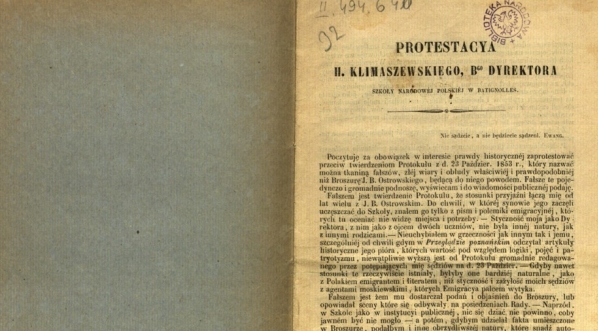  Hipolit Klimaszewski, "Protestacya H. Klimaszewskiego." (strona tytułowa)  
