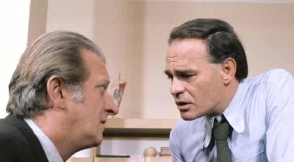  Józef Nowak i Roman Wilhelmi w filmie Stanisława Jędryki "Zielona miłość" z 1978 roku.  