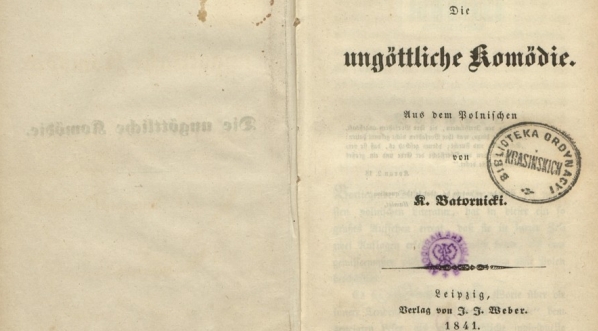  Niemiecki przekład "Nie-Boskiej Komedii" (wyd. 1841 r., strona tytułowa)  