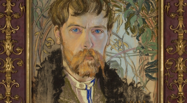  "Autoportret" Stanisława Wyspiańskiego  (obraz z ramą).  