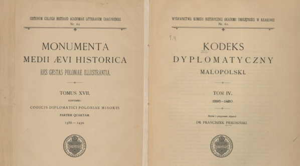  Franciszek Piekosiński "Kodeks dyplomatyczny Małopolski. T. 4, 1386-1450" (strona tytułowa)  