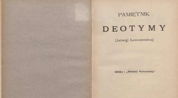  Deotyma [Jadwiga Łuszczewska] "Pamiętnik Deotymy (Jadwigi Łuszczewskiej)" (strona tytułowa)  