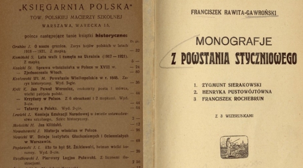  Franciszek Gawroński "Monografje z powstania styczniowego" (strona tytułowa)  