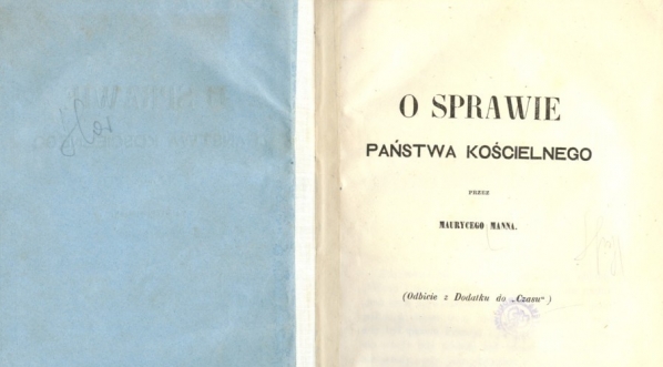  Maurycy Mann "O sprawie państwa kościelnego" (strona tytułowa)  