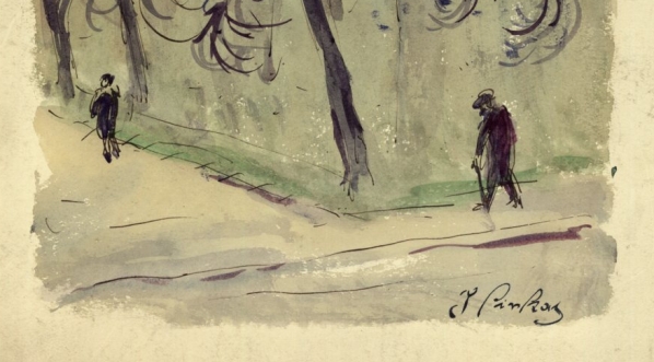  Ignacy Pinkas rysunek ulicy przy kościele.  